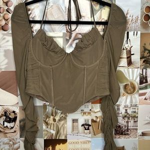 White fox Tie Long Sleeve